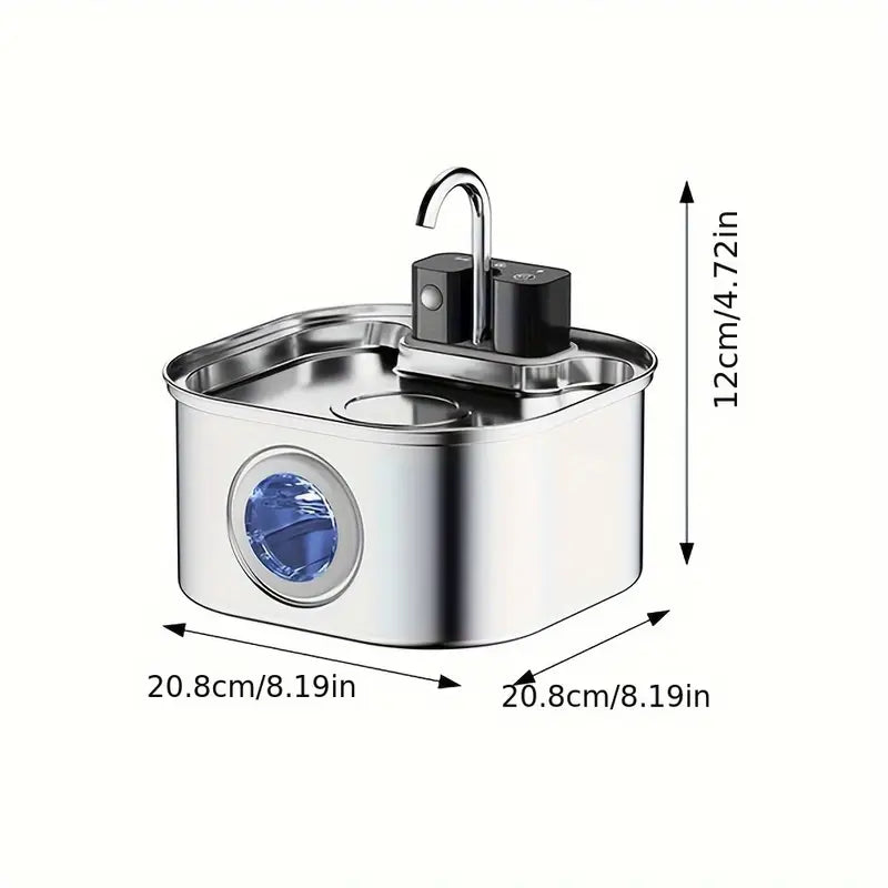 Pawksy™ 3.2L Stainless Wireless Smart Cat Water Fountain