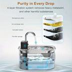 Pawksy™ 3.2L Stainless Wireless Smart Cat Water Fountain